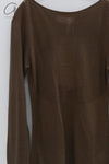 SWAYING 24 Autumn and Winter Wool Blended One-shoulder Lamb Leg Sleeve Top SW-SW24AW1T17-ZONG Brown SW-SW24AW1T13